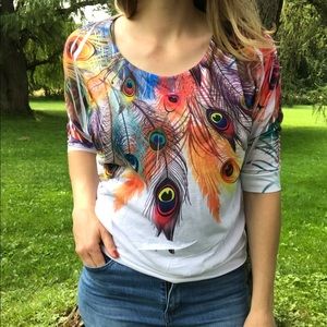 Colourful Peacock Feather Shirt